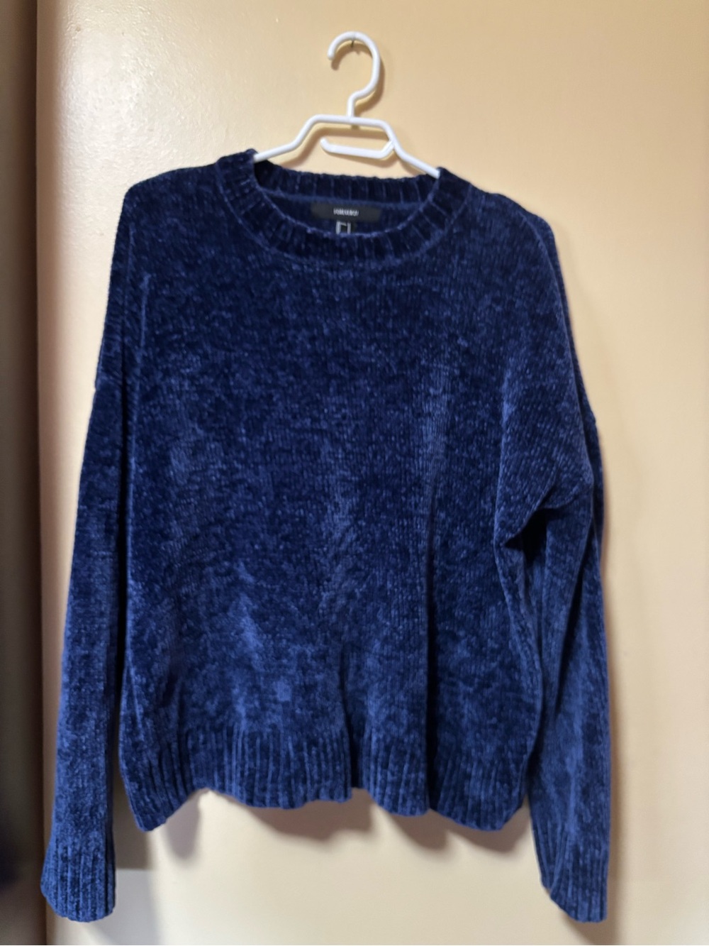 Forever 21 Plush Chenille Crewneck Sweater - Navy Blue - Picture 2 of 4